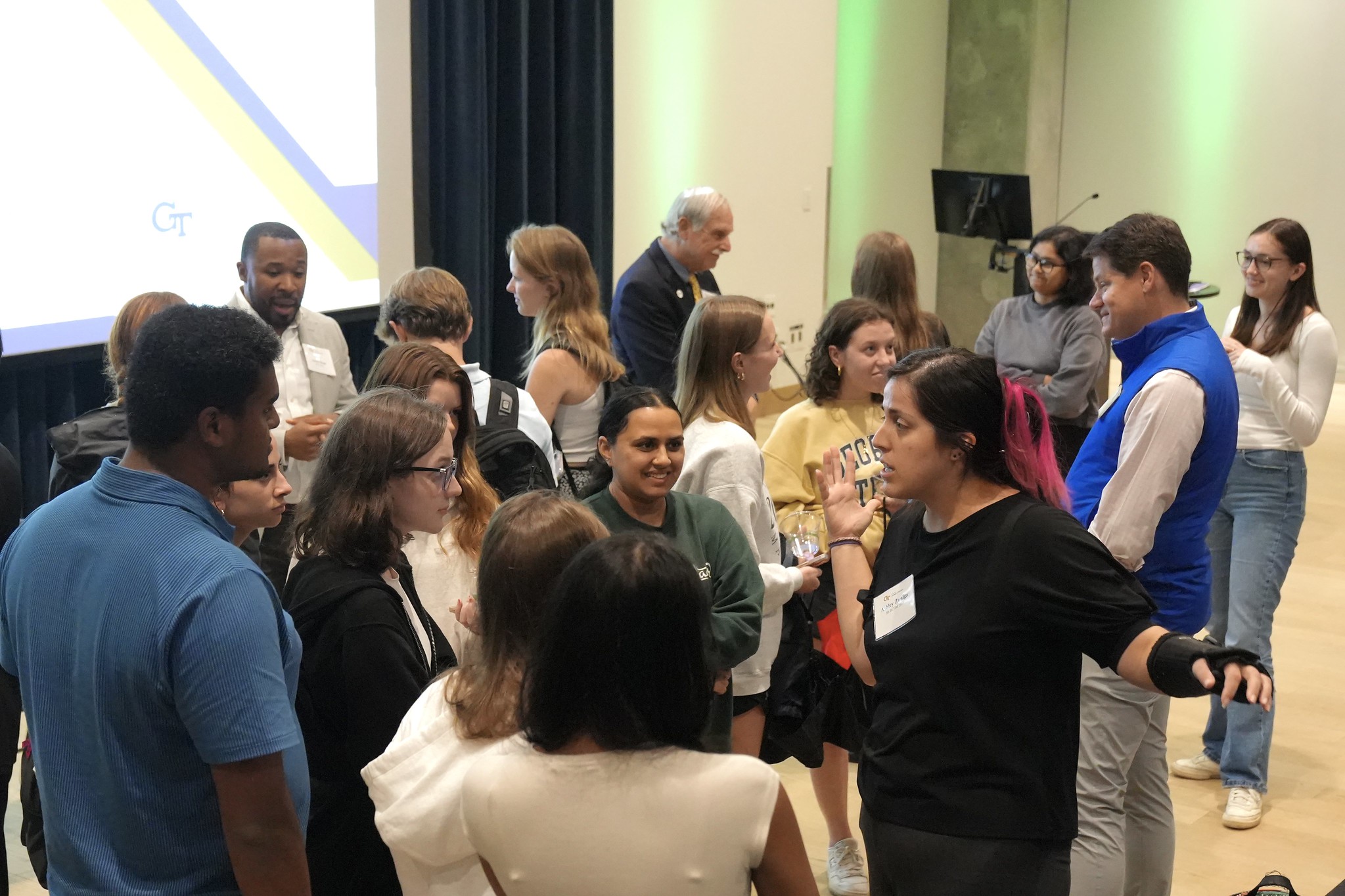 Students and the alumni panel continued networking long after the official end of the event.